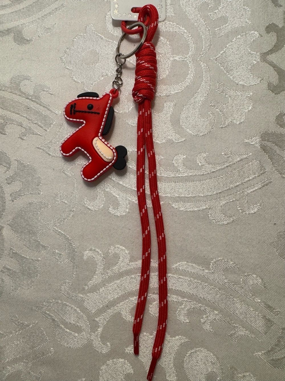 New Princess Accessories Red Silicone Pony Shoelace Keychain Bag Charm